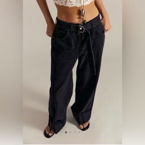 NWT Free People East Bay Cuffed Jeans with belt 28
